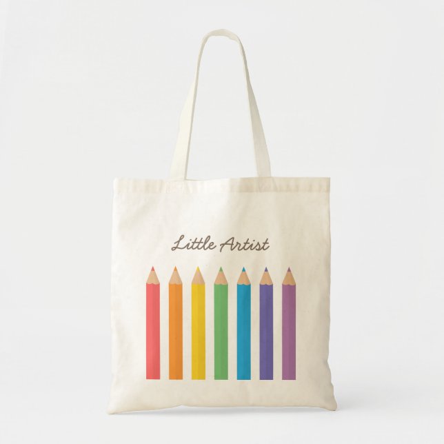 Bolso De Tela Little Artist Rainbow Colouring Pencils Kids (Frente)
