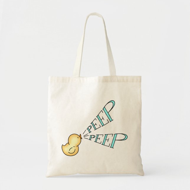 Bolso De Tela Little Chick dice, Peep Peep (Frente)