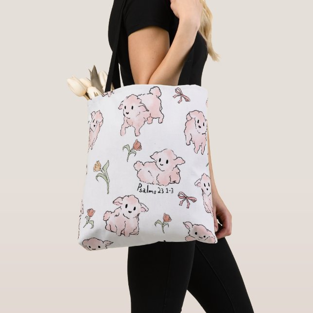 Bolso De Tela Little Lamb White (Detalle)