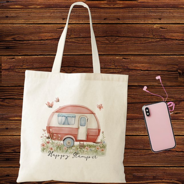 Bolso De Tela Little Pink Glamper Camper with Butterflies (Subido por el creador)