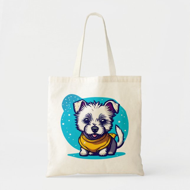 Bolso De Tela Little Westie (Frente)