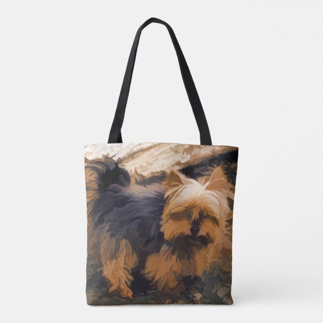 Bolso De Tela Little Yorkie - Yorkshire Terrier Dog (Reverso)