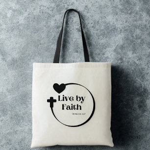 Bolso De Tela Live By Faith