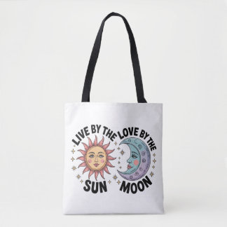 Bolso De Tela Live by the Sun Love by the Moon Retro Tote Bag