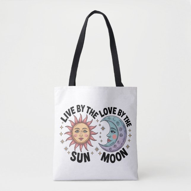Bolso De Tela Live by the Sun Love by the Moon Retro Tote Bag (Anverso)