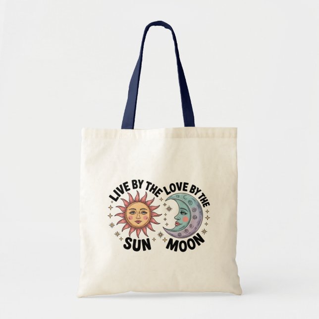 Bolso De Tela Live by the Sun Love by the Moon Retro Tote Bag (Frente)