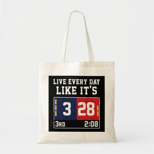 Bolso De Tela Live Every Day Like It's 28-3 Football (Frente)
