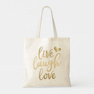 Bolso De Tela Live Lauder Love Faux Gold Lettering