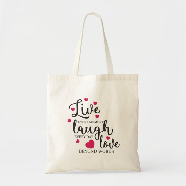 Bolso De Tela Live Laugh Love (Frente)