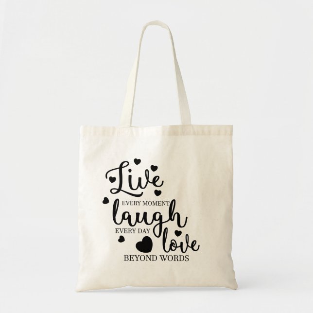 Bolso De Tela Live Laugh Love (Frente)