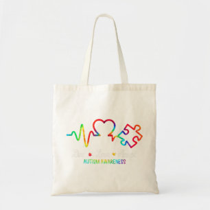 Bolso De Tela Live Love Accept Autism Awareness Mes Shirt, Hea