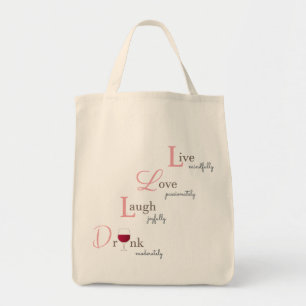 Bolso De Tela Live Love Laugh and Drink