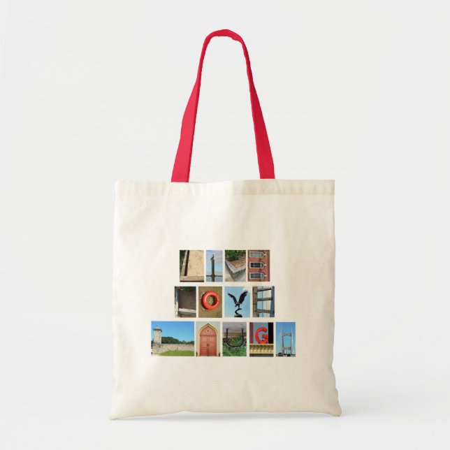 Bolso De Tela LIVE LOVE LAUGH Spelado con letras de foto (Frente)