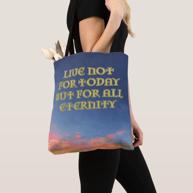 Bolso De Tela "Live Not For Today" Tote Bag v2 (Detalle)