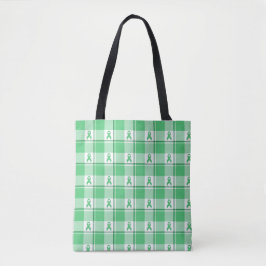 Bolso De Tela Liver Cancer Awareness Plaid Green Ribbon