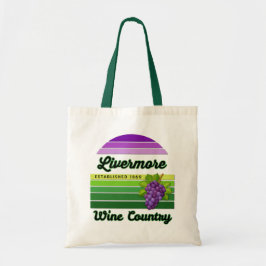 Bolso De Tela Livermore Wine Country Purple Green Stripes Grapes