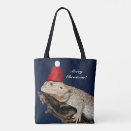 Bolso De Tela Lizard Dragon con barba personalizada - Santa Hat