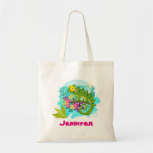 Bolso De Tela Lizard tropical con flores personalizadas