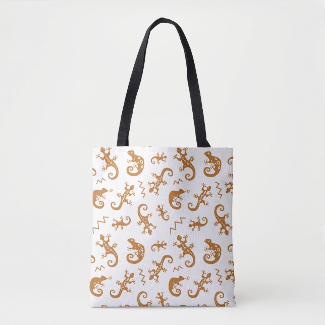 Bolso De Tela Lizards Chameleons: Diseño de Patrones sin Marea. (Anverso)