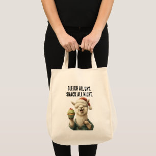 Bolso De Tela Llama a Navidades divertidos - Sleigh y Snack
