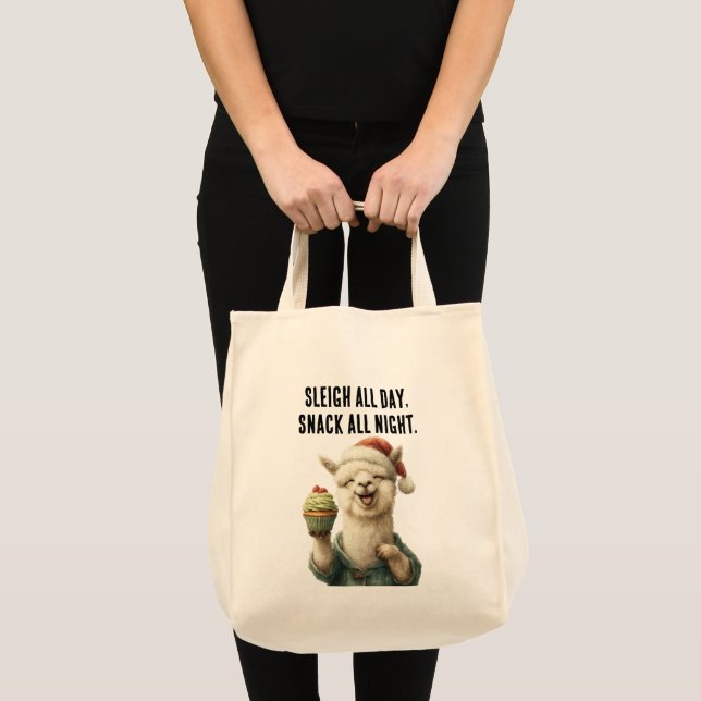 Bolso De Tela Llama a Navidades divertidos - Sleigh y Snack (Anverso (producto))