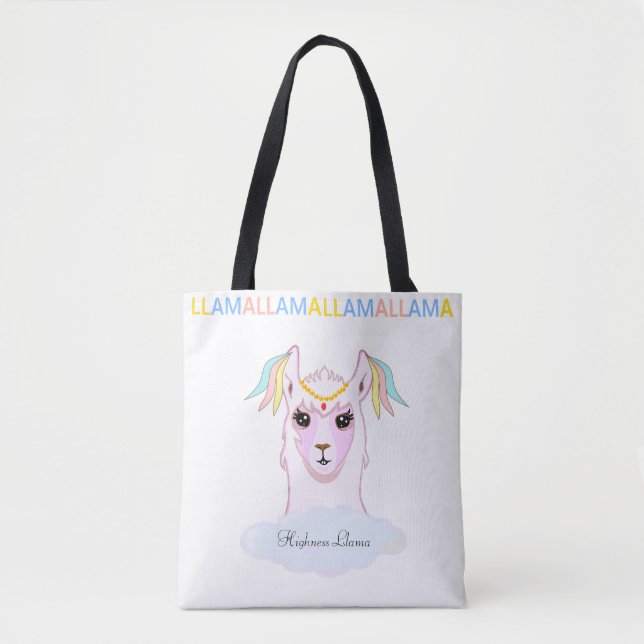 Bolso De Tela Llama Adorable (Anverso)