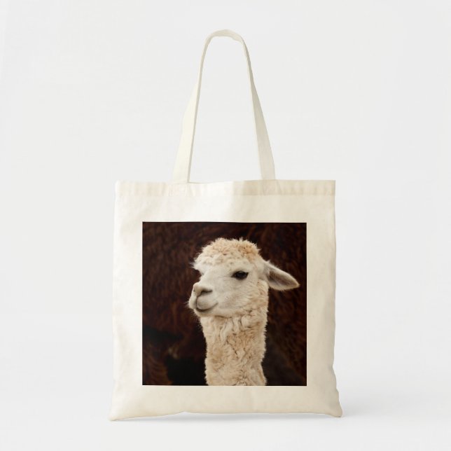 Bolso De Tela Llama blanca (Frente)