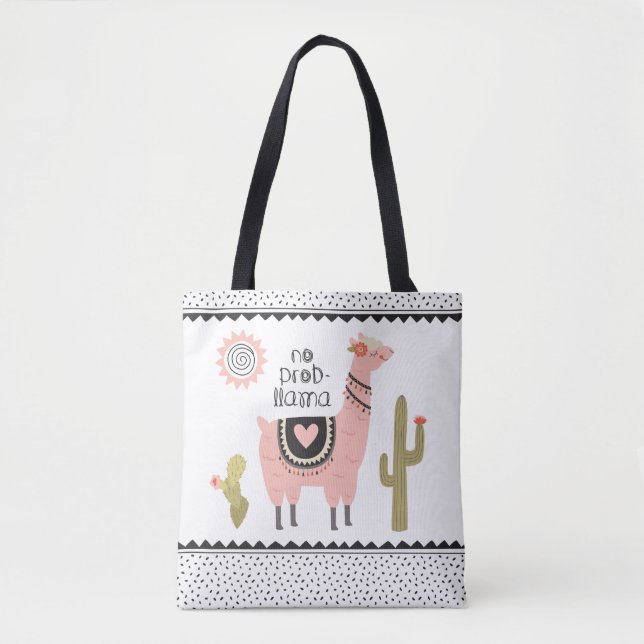 Bolso De Tela Llama cute (Anverso)