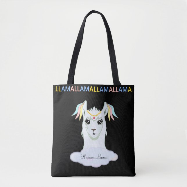 Bolso De Tela Llama cute (Anverso)