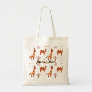 Bolso De Tela Llama de cactua animal de juguete blanco marrón
