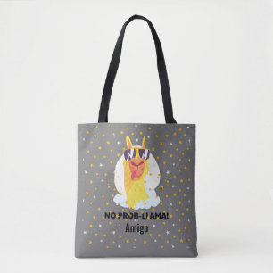 Bolso De Tela Llama Divertida Llama Linda con Estrellas 
