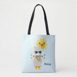 Bolso De Tela Llama Guay y Sol sonriente Kawaii