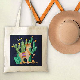 Bolso De Tela Llama suave en el Jardín del Cactus con flores ama