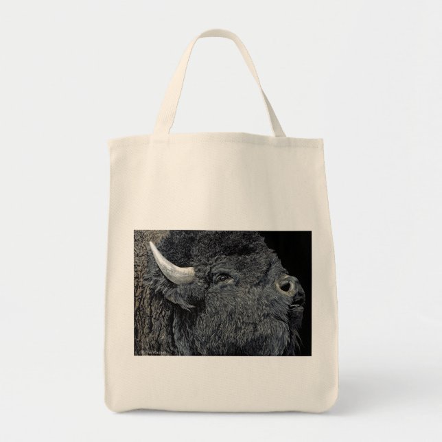 Bolso De Tela "Llamada de la Prairie" - Tote de Bison (Frente)