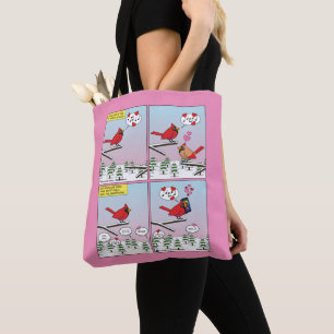 Bolso De Tela Llamadas de apareamiento de aves modernas en cómic