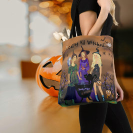 Bolso De Tela Llamando a todas las brujas Halloween Cumpleaños
