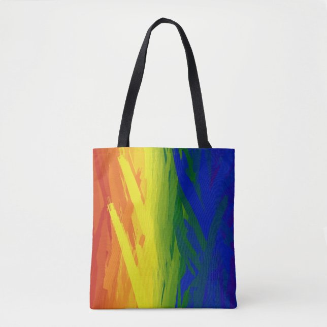 Bolso De Tela Llamas arcoiris (Anverso)