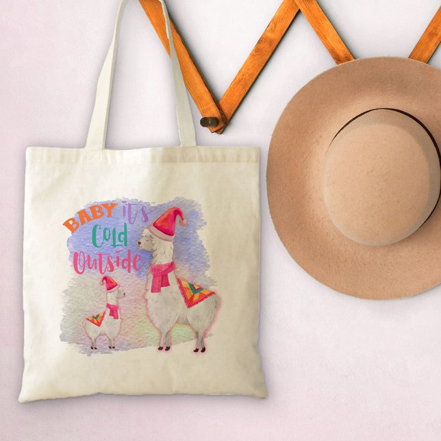 Bolso De Tela Llamas - Bebé, hace frío afuera - Navidades amable (Subido por el creador)