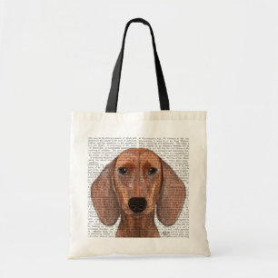 Bolso De Tela Llanura de Ilustracion Dachshund