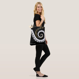 Bolso De Tela Llaves del piano y notas personalizadas de la