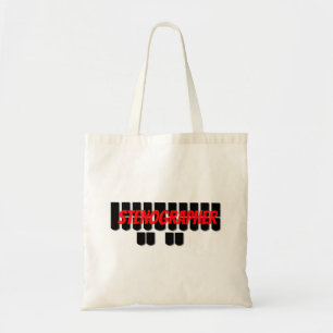 Bolso De Tela Llaves rojas y negras de la máquina de Steno del