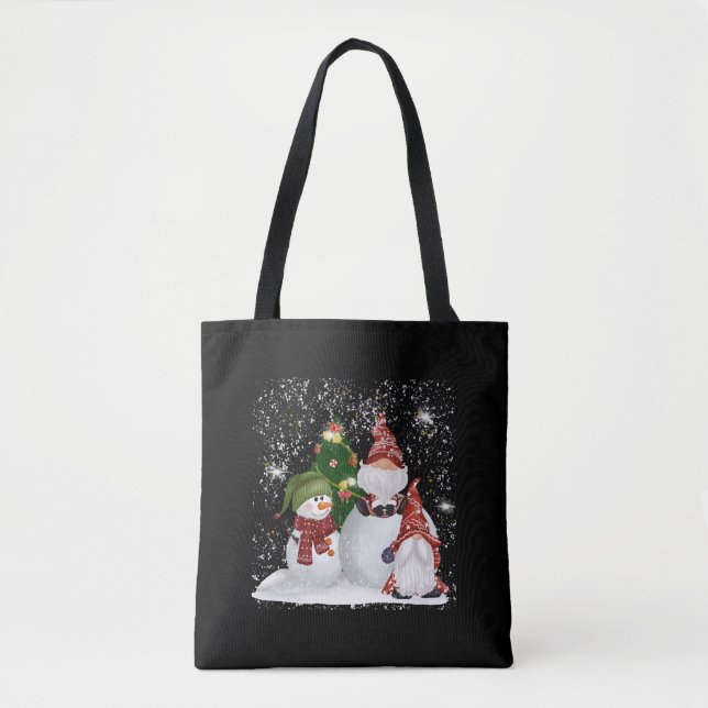 Bolso De Tela Llegan navidades a Santa Candy Cane Throne (Anverso)