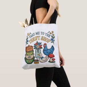 Bolso De Tela Llévame a la tienda de segunda mano Retro vintage