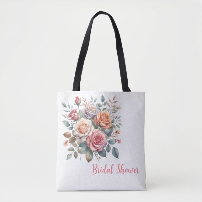 Bolso De Tela Llevar sus flores al estilo: acuarela de Rosas de  (Anverso)