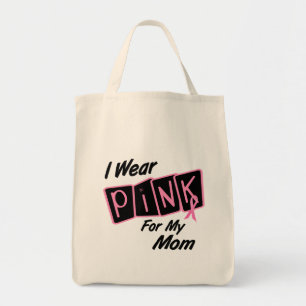 Bolso De Tela Llevo el rosa para mi cáncer de pecho de la mamá