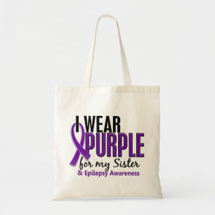 Bolso De Tela Llevo la púrpura para mi epilepsia de la hermana