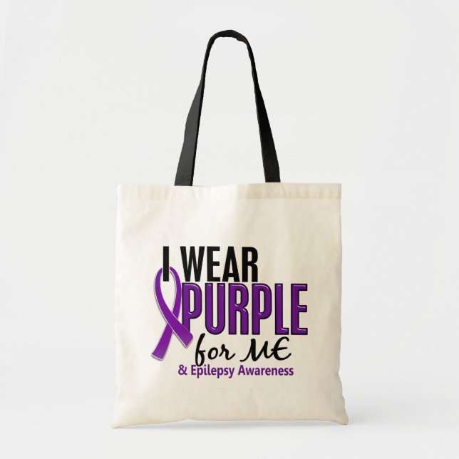 Bolso De Tela Llevo la púrpura para MÍ la epilepsia 10 (Frente)