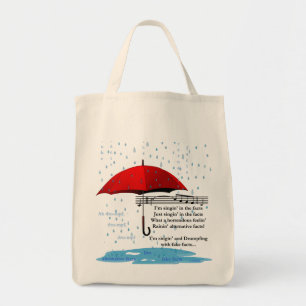 Bolso De Tela Lluvia y canto Hechos alternativos Grocería Tote B