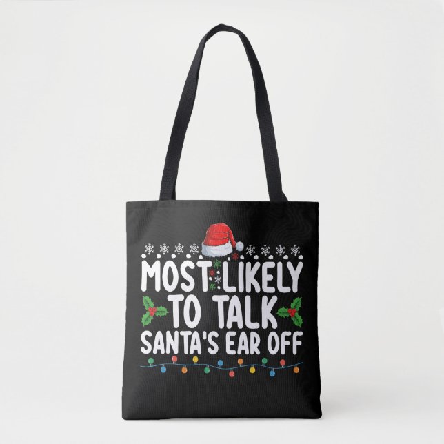 Bolso De Tela Lo más probable es que los Navidades Holi hablen d (Anverso)