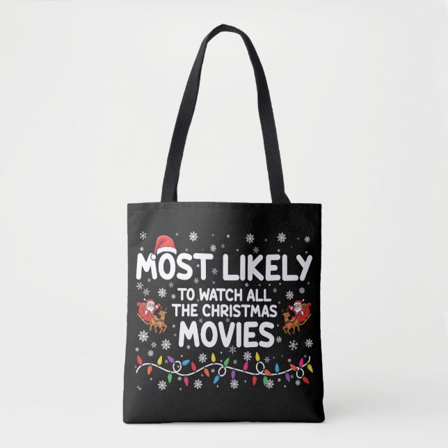 Bolso De Tela Lo Más Probable Es Ver A Todos Los Navidades Pelíc (Anverso)